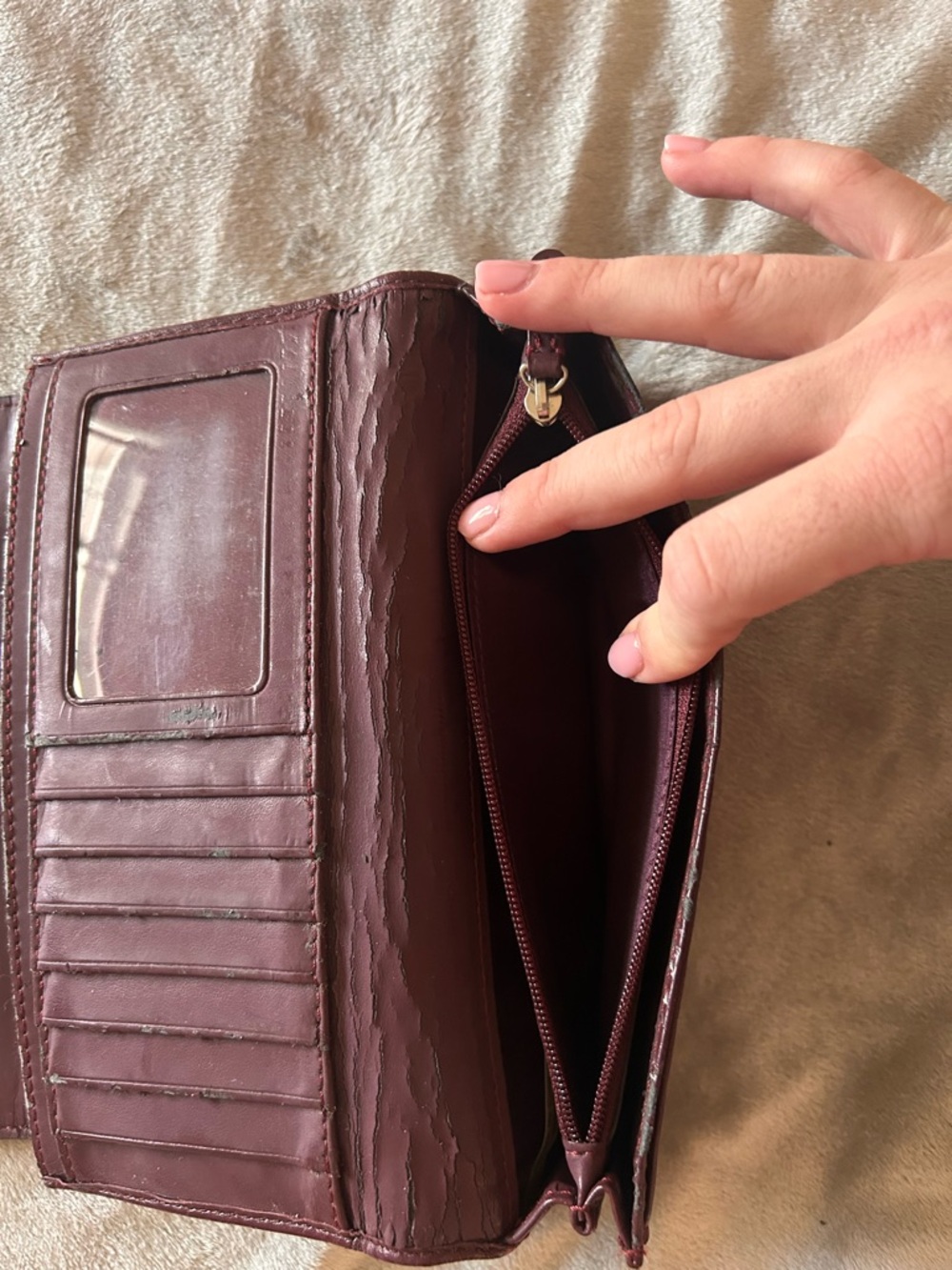 Vintage Coach Burgundy Signature Buckle Wallet - Picture 7 of 7